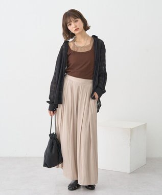 earth music&ecology マットサテンスカーチョ Beige