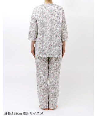 WACOAL ワコール_リラックス＆スリープ パジャマ 7分袖 長袖 長ズボン 綿100%(本体) ミントン レディース NDT256 /ワコール アイボリー