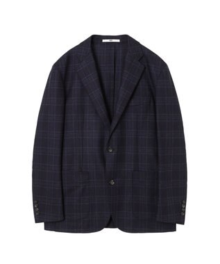 DAKS フランネルチェックジャケット ネイビー