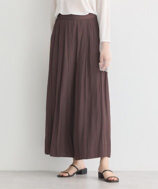 earth music&ecology マットサテンスカーチョ Brown