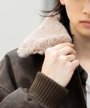 WEGO 【ユニセックス着用ITEM/MLサイズ展開】PU2WAYフライトブルゾン ブラウンその他