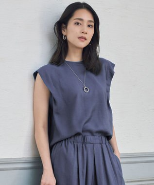 【カタログ掲載・セットアップ対応・接触冷感・UVケア・洗える】エアリーツイルノースリーブ ブラウス