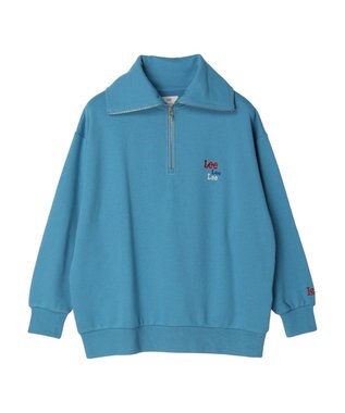 earth music&ecology Ｌｅｅ×ｅ．ｍ．ａ．ｅ．　ハーフジップ刺繍スウェット Blue
