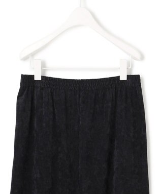 ICB L 【洗える】ストレッチスエード ナロースカート ブラック系