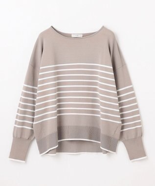 ANY バスクボーダーニットプルオーバー モカ×エクリュボーダー