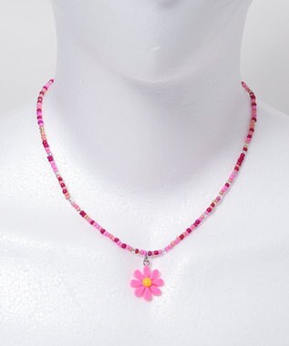 WEGO Lフラワーカラービーズネックレス