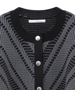 Green Parks ・ＥＬＥＮＣＡＲＥ　ＤＵＥ　ジャカードカーディガン Charcoal Gray