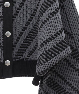 Green Parks ・ＥＬＥＮＣＡＲＥ　ＤＵＥ　ジャカードカーディガン Charcoal Gray