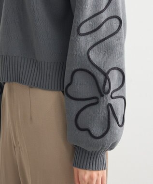 Green Parks ・ＥＬＥＮＣＡＲＥ　ＤＵＥ　コード刺繍花柄ニット Charcoal Gray