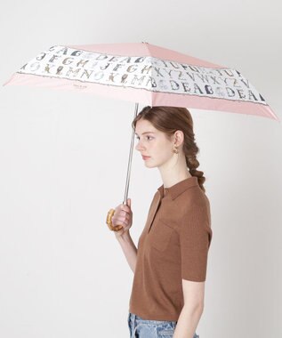 MOONBAT ポール & ジョー (PAUL & JOE ACCESSOIRES) ABC Garden アニマル 折りたたみ傘 竹手元 巾着型傘袋 ピーチ