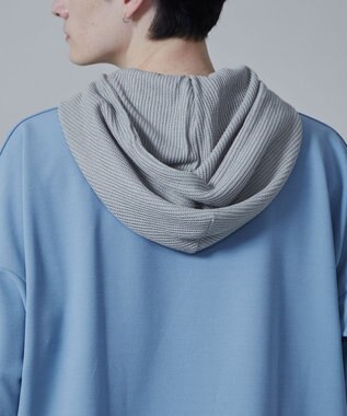 WEGO フェイクレイヤードフードT（S） ブルー