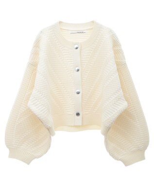 Green Parks ・ＥＬＥＮＣＡＲＥ　ＤＵＥ　ジャカードカーディガン Ivory