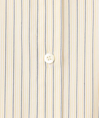 J.PRESS LADIES 【洗える】BEZ ドビーストライプ フリルネック ブラウス イエロー×グレーストライプ系