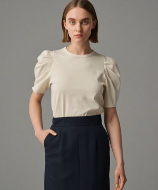 uncrave ダブルフェイスジャージー ボリュームスリーブカットソー エクリュ