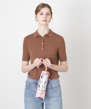 MOONBAT ポール & ジョー (PAUL & JOE ACCESSOIRES) ABC Garden アニマル 折りたたみ傘 竹手元 巾着型傘袋 ピーチ