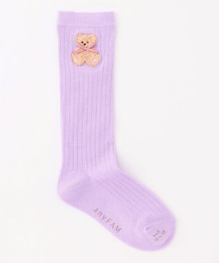 ANY KIDS ハイソックス（アニマル サガラ刺繍） ラベンダー