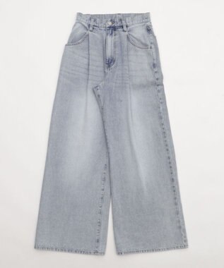 WEGO モチーフデニムタックパンツ デニム淡加工色