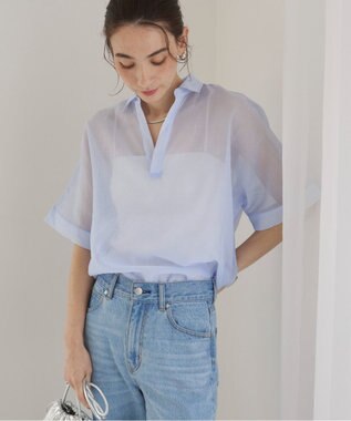 WEGO 【ANGIE VINTAGE】スキッパーシアーシャツ サックス