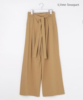 自由区 【カトリエムブーケ】Envelopper ワイドストレートラップパンツ ベージュ
