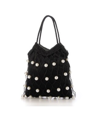 UNBILLION カカトゥ kakatoo / パール風ビーズ編み込メッシュバッグ ブラック