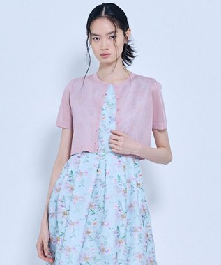 TOCCA 【星風まどかさん着用】SHEER JEWEL KNIT シアーニットカーディガン ピンク系