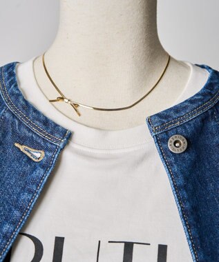 AMERICAN HOLIC ステンレス　アシメトリーリボンネックレス