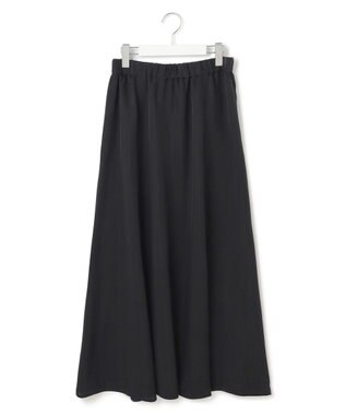 23区 【接触冷感/洗える】フィブリルツイル ギャザー スカート ブラック系