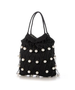 UNBILLION カカトゥ kakatoo / パール風ビーズ編み込メッシュバッグ ブラック