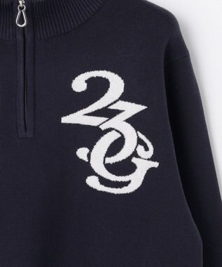 23区GOLF 【MEN】ロゴグラフィックもちもちニット ネイビー系