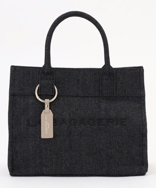LA BAGAGERIE チャーム付きデニムバッグ Sサイズ