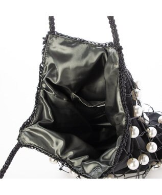 UNBILLION カカトゥ kakatoo / パール風ビーズ編み込メッシュバッグ ブラック
