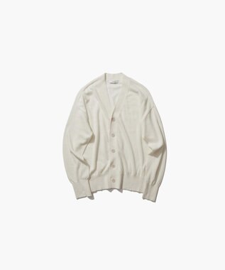 ATON CASHMERE SILK SPUN | Vネックカーディガン WARM WHITE