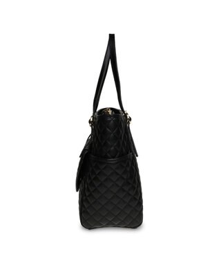STEVE MADDEN BVIBRATO サイドポケット付きキルティングトートバッグ ブラック