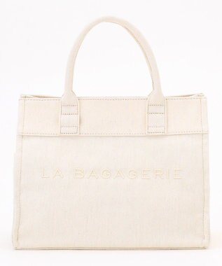 LA BAGAGERIE チャーム付きデニムバッグ Sサイズ アイボリー