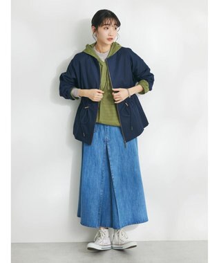 CRAFT STANDARD BOUTIQUE コットンギャバジンノーカラーＺＩＰブルゾン Navy