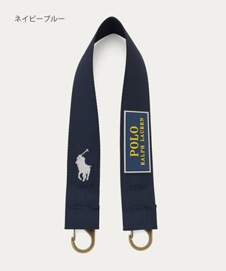 MOONBAT POLO RALPH LAUREN(ポロ ラルフローレン)カラビナ付き ストラップベルト 無地 撥水加工 ネイビーブルー