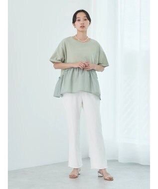 earth music&ecology ドッキングギャザープルオーバー Mint Green