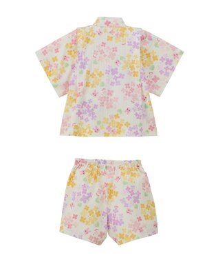 MIKI HOUSE HOT BISCUITS 【80-120cm】総柄 甚平スーツ 黄