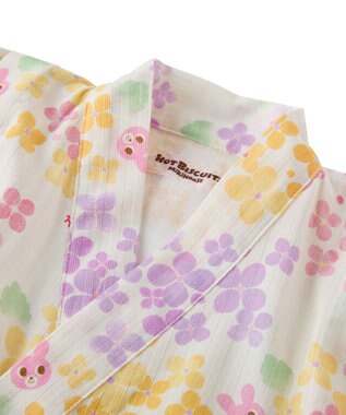 MIKI HOUSE HOT BISCUITS 【80-120cm】総柄 甚平スーツ 黄