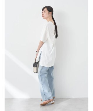 earth music&ecology バックスリットねじりチュニックＴ Off White