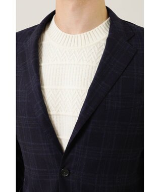 DAKS フランネルチェックジャケット ネイビー