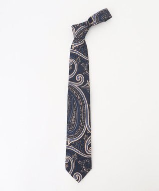 JOSEPH ABBOUD ビッグペイズリーパターン　ネクタイ ダークブラウン系7