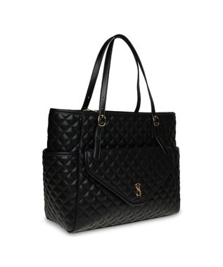 STEVE MADDEN BVIBRATO サイドポケット付きキルティングトートバッグ ブラック