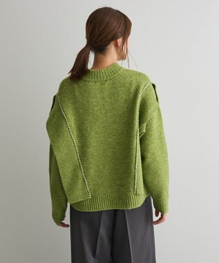 CRAFT STANDARD BOUTIQUE ハンドステッチデザインニットプルオーバー Green