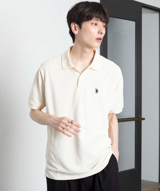 WEGO 【ユニセックス着用ITEM/SMLサイズ展開】U.S. POLO ASSN.別注ポロシャツ ホワイトアイボリー