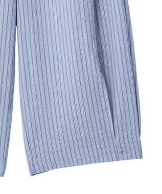 CRAFT STANDARD BOUTIQUE ベルトデザインワイドパンツ Stripe Sax