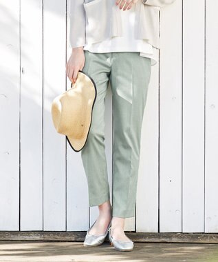 J.PRESS LADIES S 【洗える】TRシャークスキン テーパードパンツ