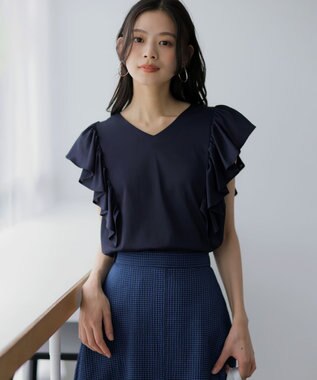 組曲 【先行予約】スウェットファンクションジャージー フリル袖カットソー