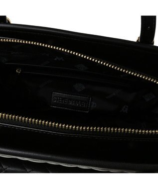 STEVE MADDEN BVIBRATO サイドポケット付きキルティングトートバッグ ブラック