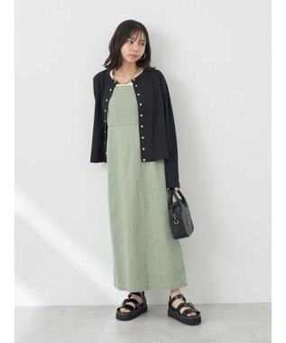 earth music&ecology パールスナップボタンカーディガン Black